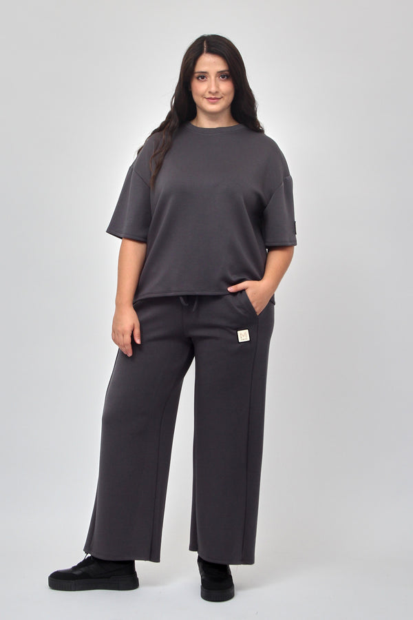 Completo crop neoprene - Piombo