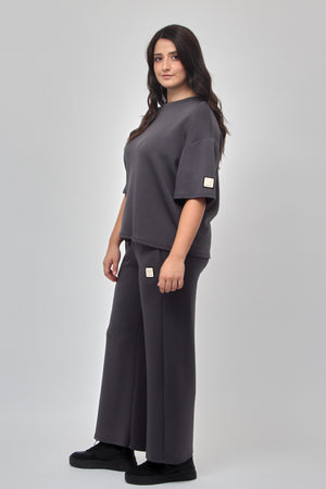 Completo crop neoprene - Piombo