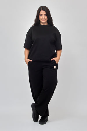 Completo crop neoprene - Nero