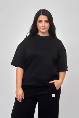 Completo crop neoprene - Nero