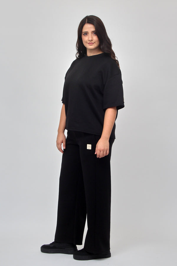 Completo crop neoprene - Nero