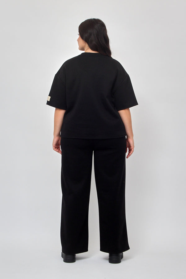 Completo crop neoprene - Nero