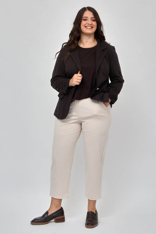 Giacca felpa bottone - Moro