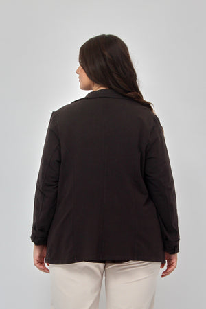 Giacca felpa bottone - Moro