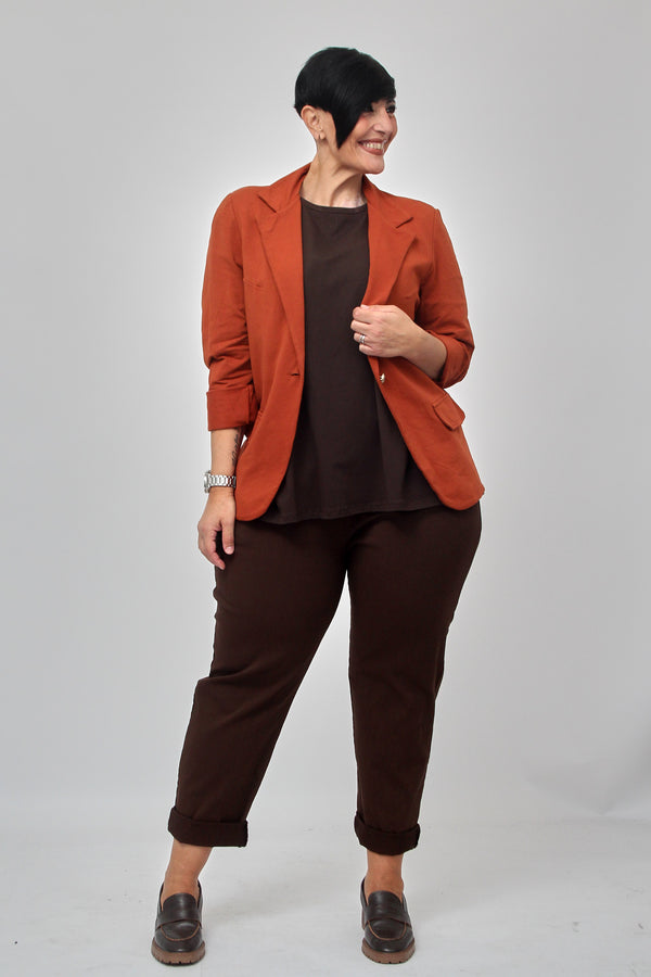 Giacca felpa bottone - Ruggine