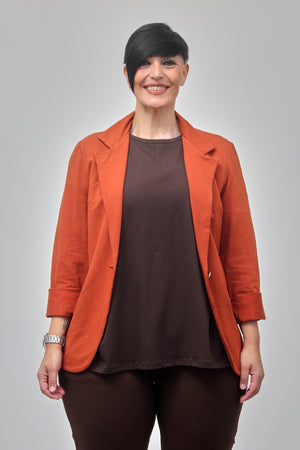 Giacca felpa bottone - Ruggine