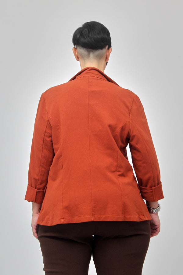 Giacca felpa bottone - Ruggine