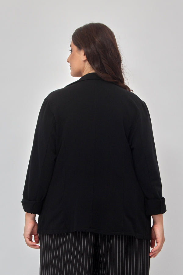 Giacca felpa bottone - Nero