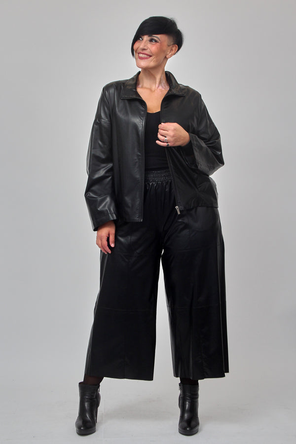 Bomber ecopelle zip - Nero