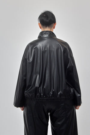 Bomber ecopelle zip - Nero