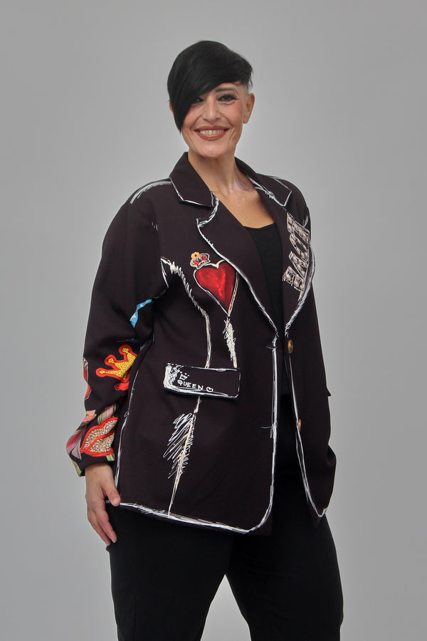 Giacca over stampata - Nero