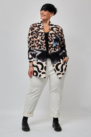 Giacca over stampata - Marrone