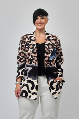 Giacca over stampata - Marrone