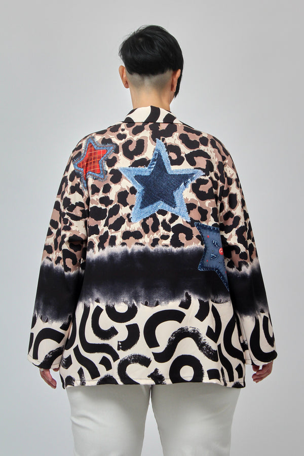 Giacca over stampata - Marrone