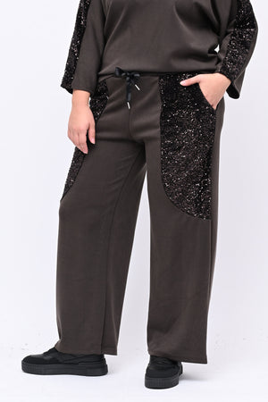 Tuta paillettes laccio schiena - Moro