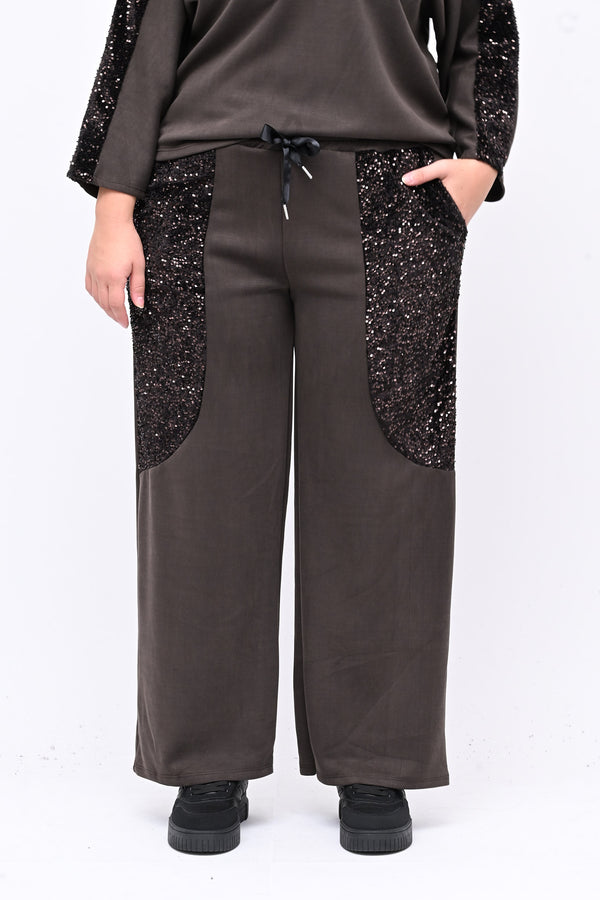 Tuta paillettes laccio schiena - Moro