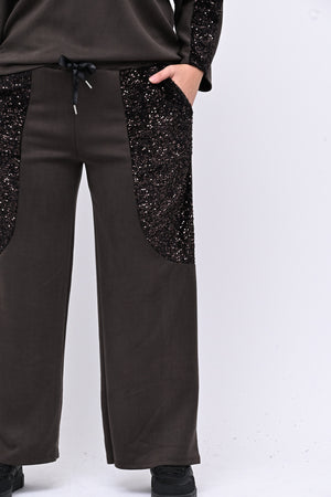 Tuta paillettes laccio schiena - Moro