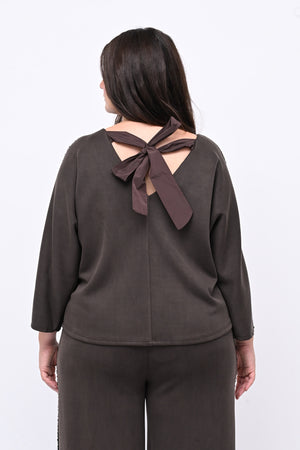 Tuta paillettes laccio schiena - Moro