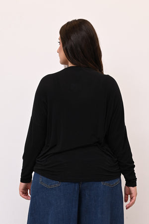 Maglia misto cachemire V - Nero