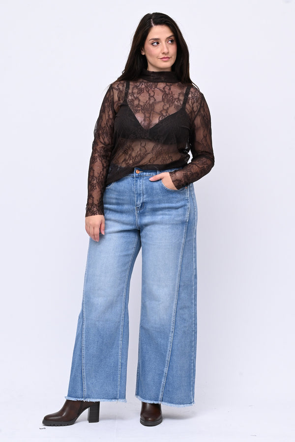 Lupetto pizzo bottone - Moro