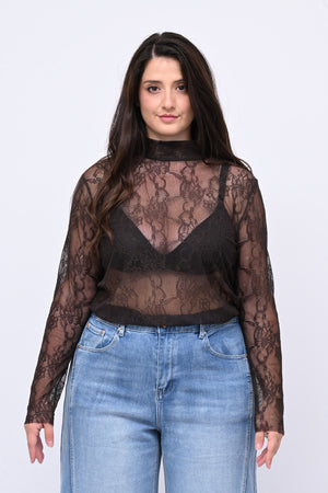 Lupetto pizzo bottone - Moro