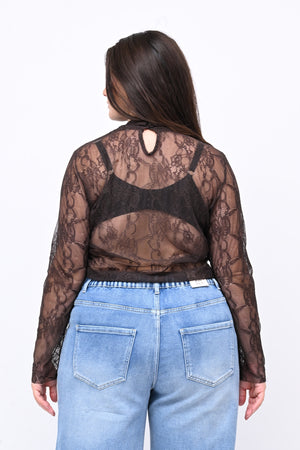 Lupetto pizzo bottone - Moro