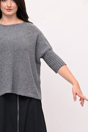 Pull scatola manica coste - Grigio