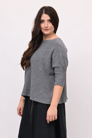 Pull scatola manica coste - Grigio