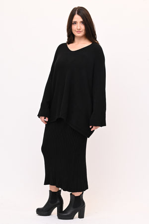 Completo gonna coste calda viscosa - Nero