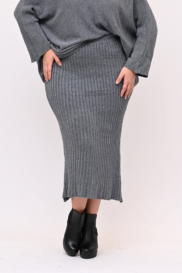 Completo gonna coste calda viscosa - Grigio