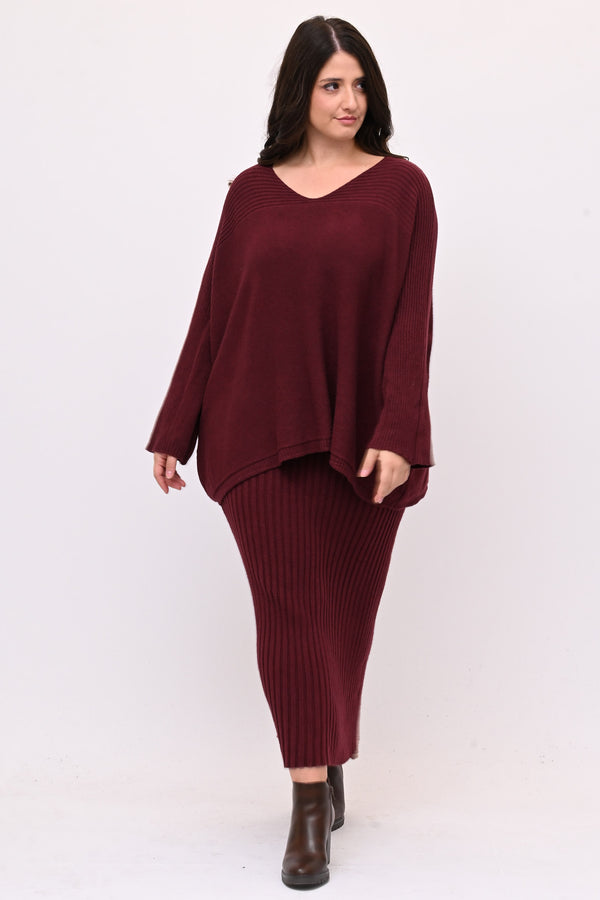 Completo gonna coste calda viscosa - Vino