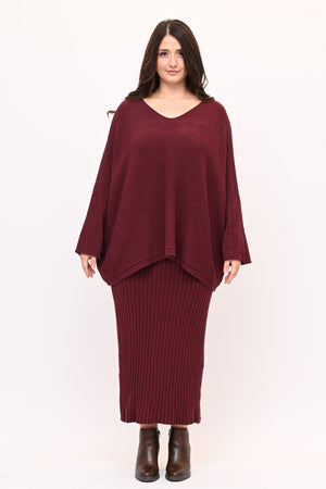 Completo gonna coste calda viscosa - Vino