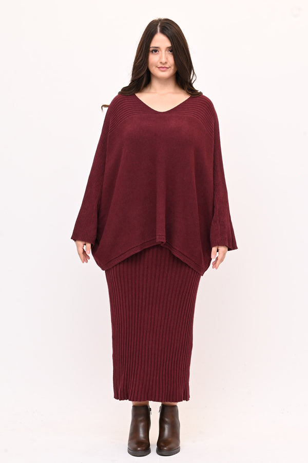 Completo gonna coste calda viscosa - Vino