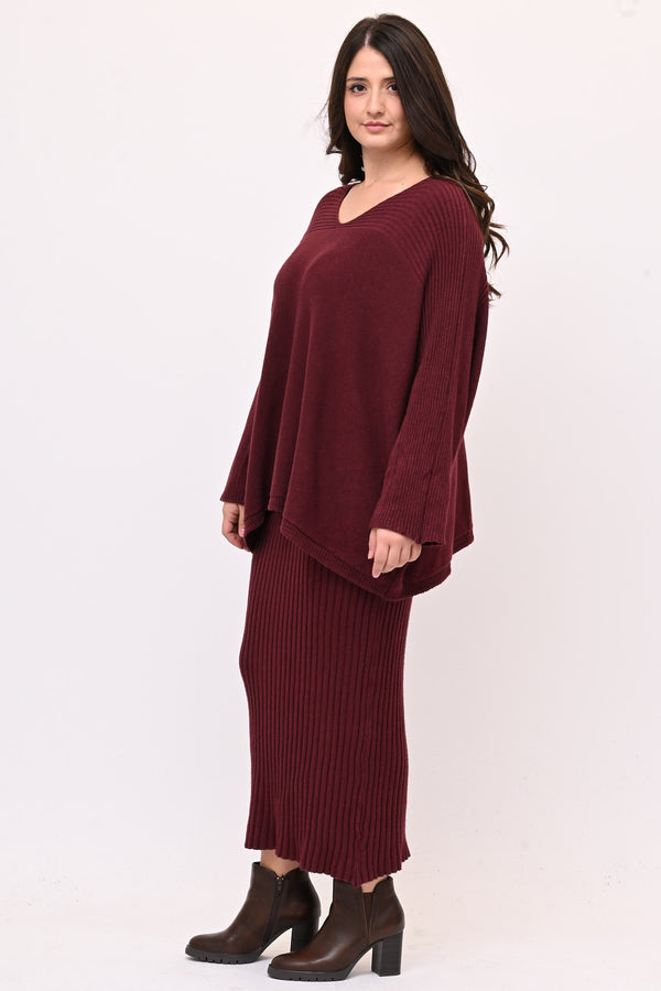 Completo gonna coste calda viscosa - Vino