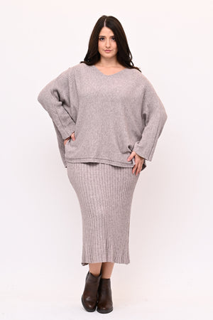 Completo gonna coste calda viscosa - Visone