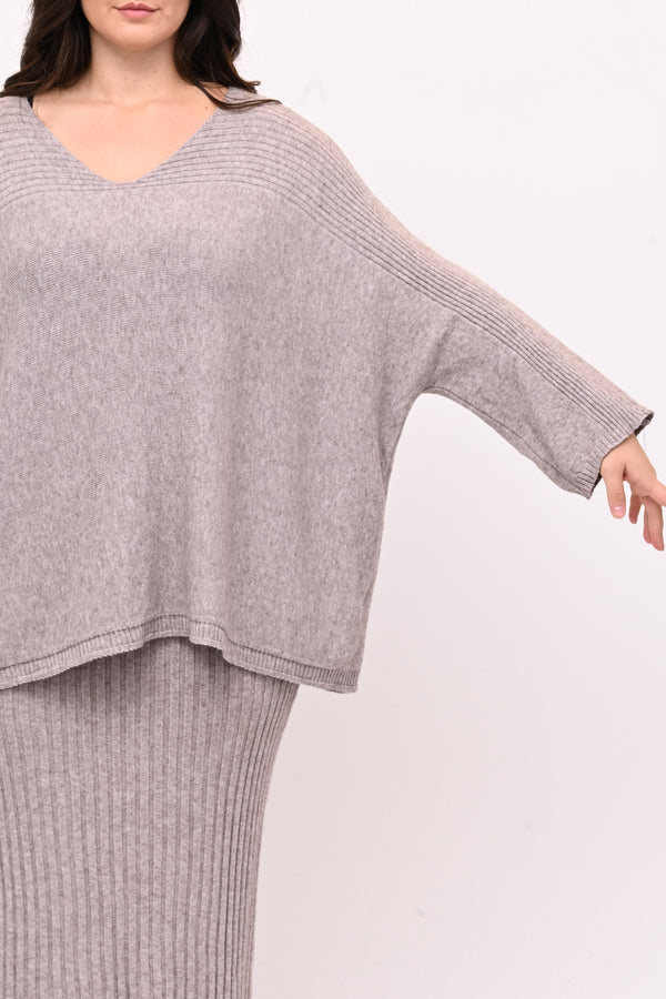 Completo gonna coste calda viscosa - Visone