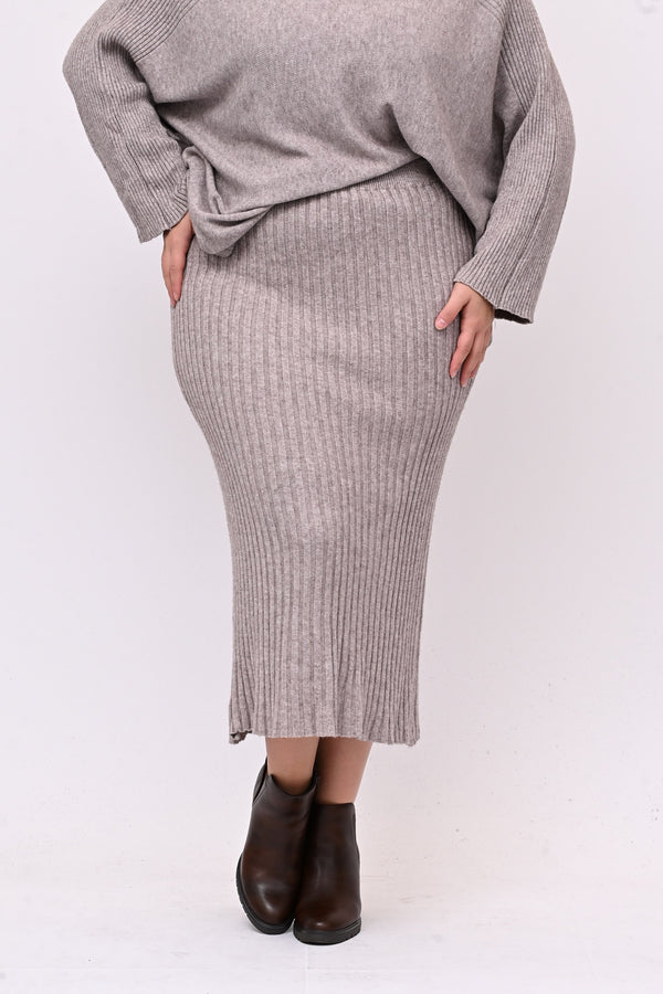 Completo gonna coste calda viscosa - Visone