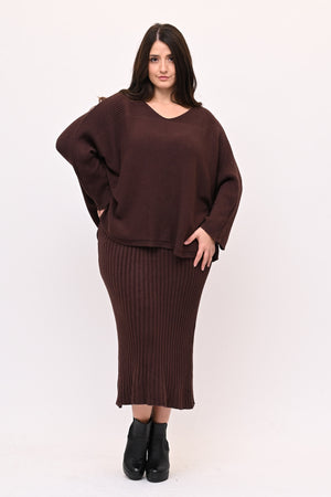 Completo gonna coste calda viscosa - Moro