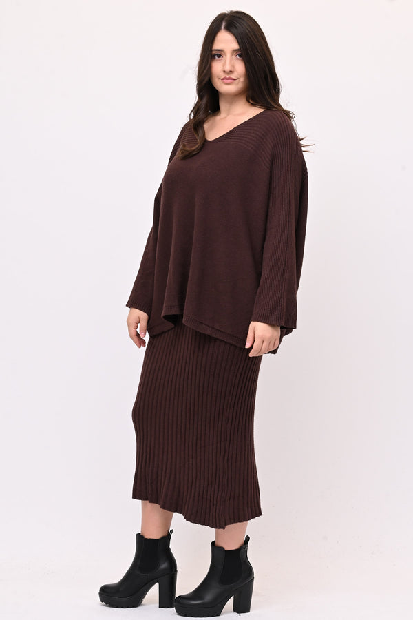 Completo gonna coste calda viscosa - Moro