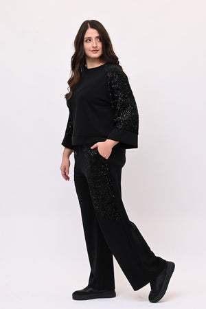 Tuta paillettes scuba - Nero