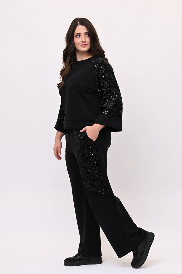 Tuta paillettes scuba - Nero