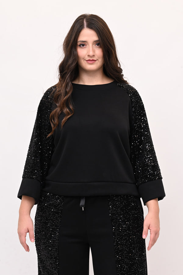 Tuta paillettes scuba - Nero