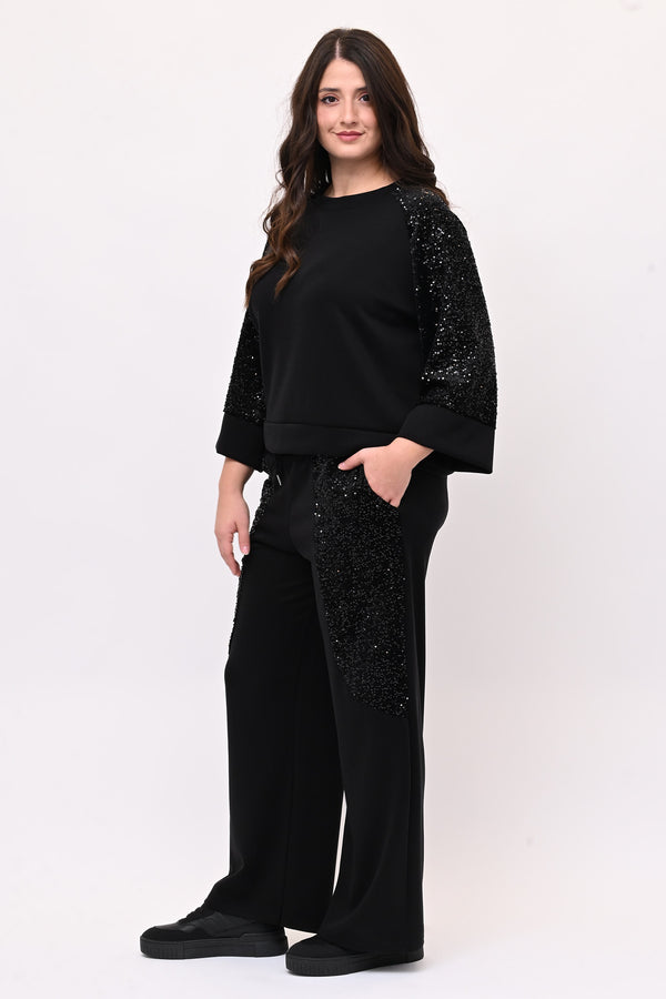 Tuta paillettes scuba - Nero