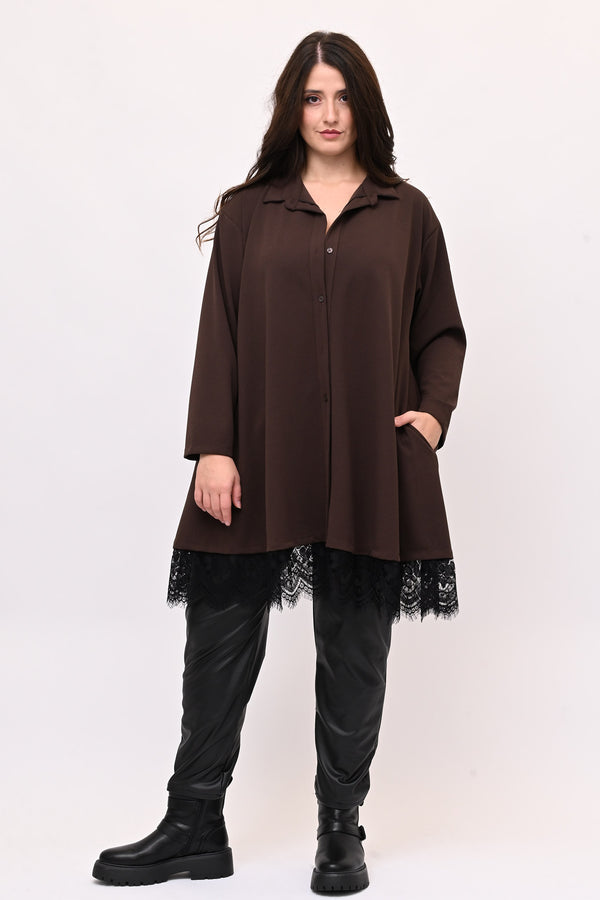 Camicia crèpes pizzo - Moro