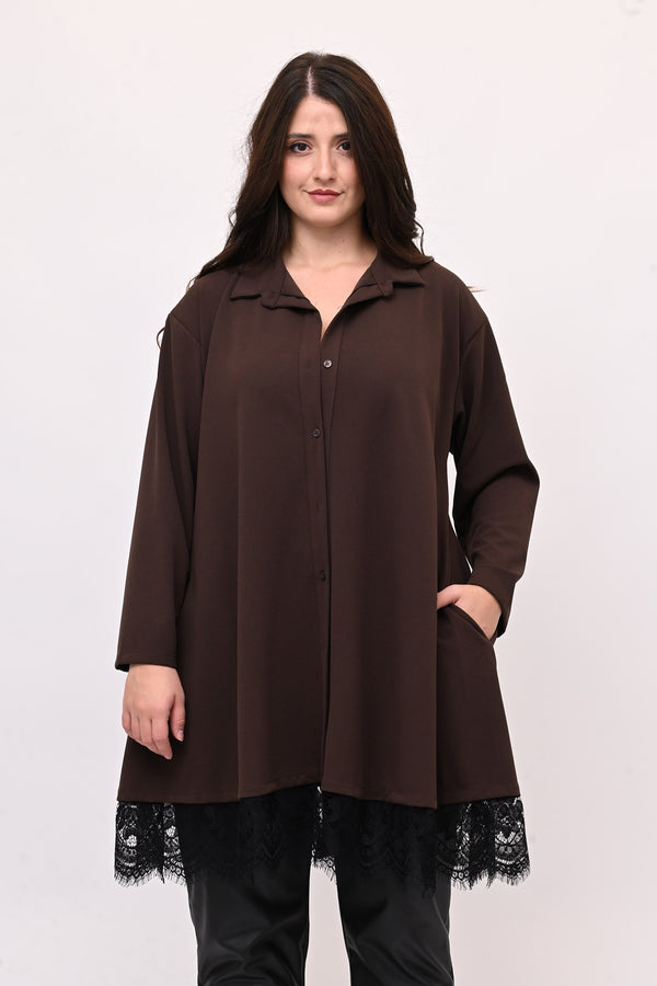 Camicia crèpes pizzo - Moro