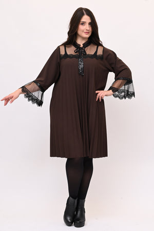 Abito plisse tulle - Moro