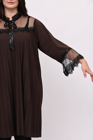 Abito plisse tulle - Moro