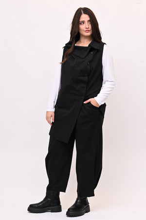 Completo gilet bottoni - Nero