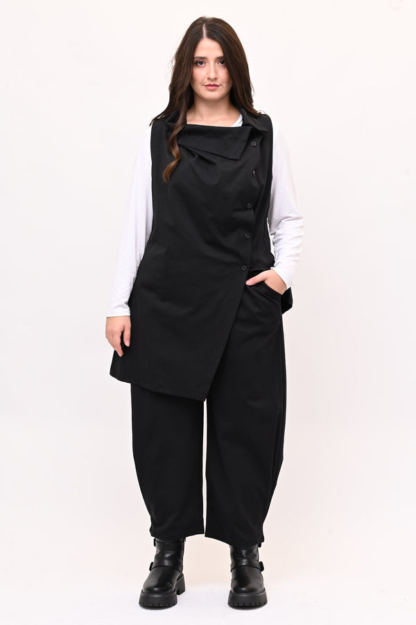 Completo gilet bottoni - Nero