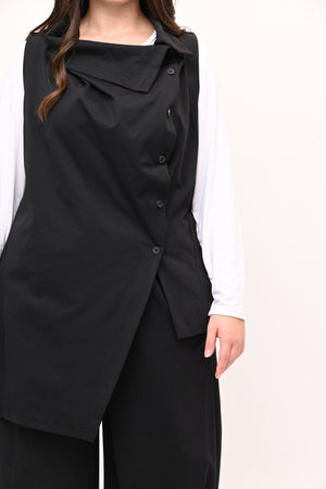 Completo gilet bottoni - Nero